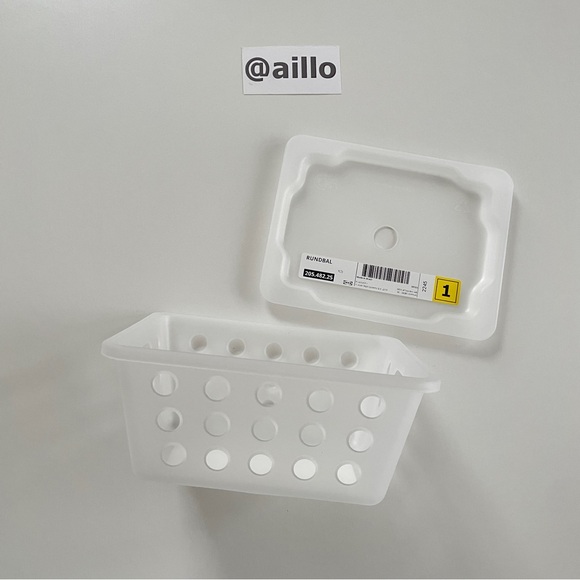 IKEA RUNDBAL Storage box with lid, natural - Picture 3 of 15